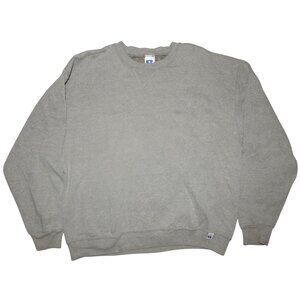 Vintage Russell Athletic Sweatshirt Rayon Tri-Blend Gray 90s Plain Blank Large